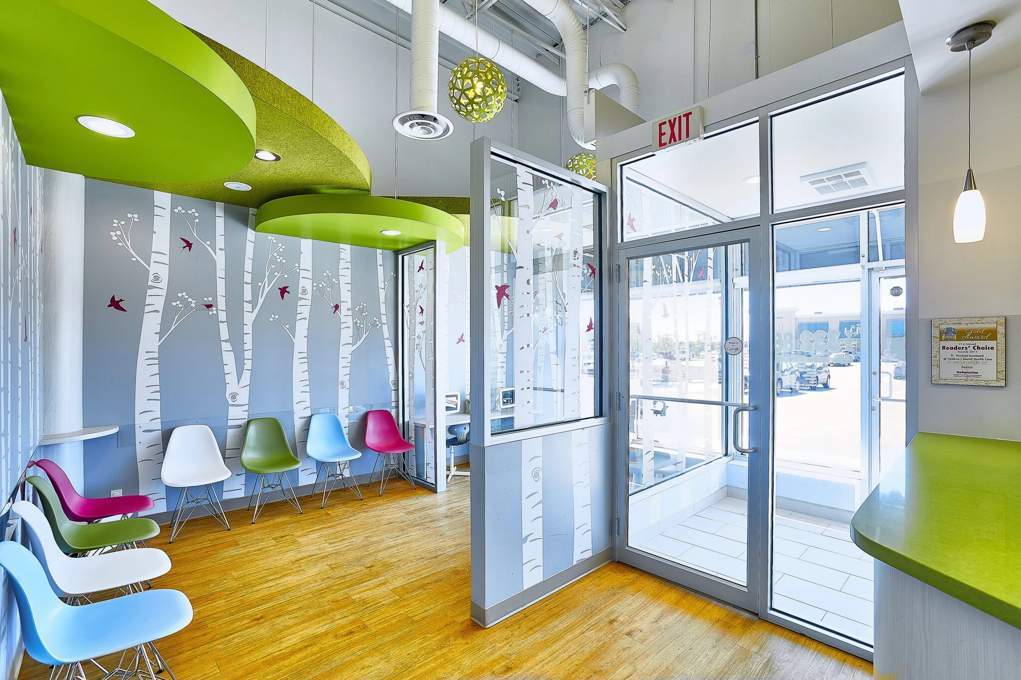 waiting room and front foyer south wall